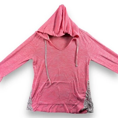 Pulôver com capuz feminino No Boundaries rosa e cinza tamanho XL 15-17 - Imagem 1 de 4