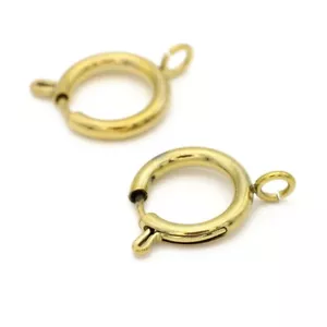 Vintage Extra Large Gold Spring Ring Clasps 18mm 2pcs - Picture 1 of 2