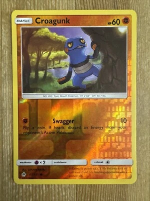 Croagunk  63/131  Common  Reverse Holo SM Forbidden Light Pokemon TCG NM - Image 1 of 2