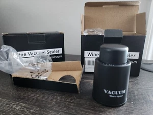 New - Pair of Wine Bottle Vacuum Sealers, Black, small - Picture 1 of 5