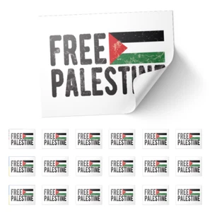 20 X Free Palestine Flag Stickers - Rectangle Event Laptop Travel 8.5 x 5.5cm - Picture 1 of 3