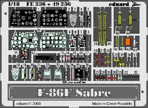 Eduard 1/48 North American F-86F Sabre Colour Photoetch Set Vol.2 for Hasegawa - Picture 1 of 1