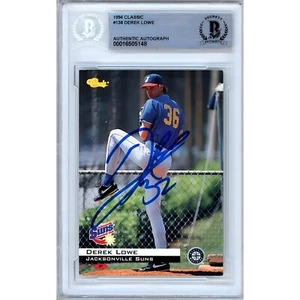 1994 Classic #139 Derek Lowe Signed Card AUTO RC Beckett BAS Slabbed Red Sox - Picture 1 of 5