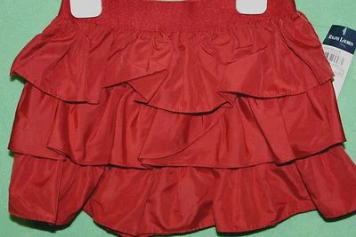 Falda Ralph Lauren Roja con Volantes Falda en Niveles Vacaciones Navidad Ocasión Especial Foto 1 de 4