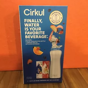 Cirkul 22Oz White Stainless Steel Water Bottle With 2 Flavor Cartridges NEW - Picture 1 of 6