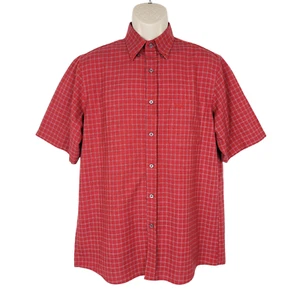 Pringle of Scotland Shirt Mens Size Medium Red Plaid Short Sleeve Button Down  - Picture 1 of 11