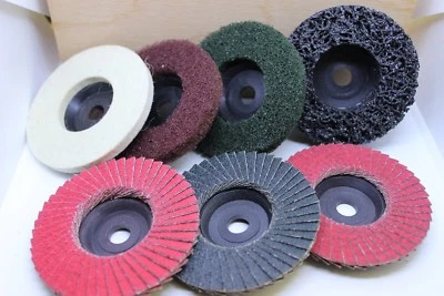 Fächerscheiben polierset passend für Akku Winkelschleifer 12V 10,8V 76x10mm   - Bild 1 von 4