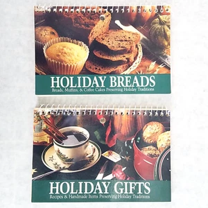 Lot -2 Holiday Recipes Series: Holiday Gifts & Breads, Spiral Bound Recipe Cards - Imagen 1 de 16