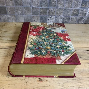 Punch Studio Vtg Christmas Book Box Storage Gift Trinkets 11" Large Organizer - Picture 1 of 20