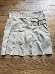 French Toast Girl's Khaki Uniform Pleated Scooter Skirt Adjustable Waist Size 14 - Picture 1 of 4