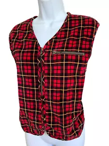 Jones & Co Size L Red Plaid Vest - Picture 1 of 7