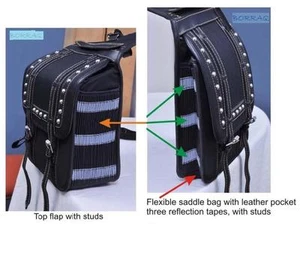 Bolsa de silla Borraq bolsa de silla Cordura NEGRA FLEXIBLE bolsa de montar de caballo con pernos - Imagen 1 de 1