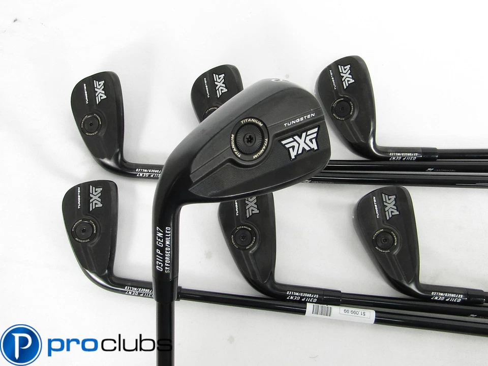 Left Handed PXG GEN7 0311P BLACK IRONS 5-PW,GW GRAPHITE MMT 105 STIFF (+1/2") - Image 1 of 4