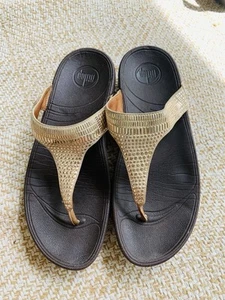 Fitflop Rokkit Thong Sandals Nude Rose Gold Crystal Bling summer vibe barbecue 9 - Picture 1 of 8