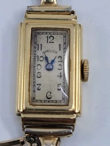 Reloj mecánico vintage Hamilton relleno de oro 14k 17j para mujer funcionando 13 mm - Imagen 1 de 7