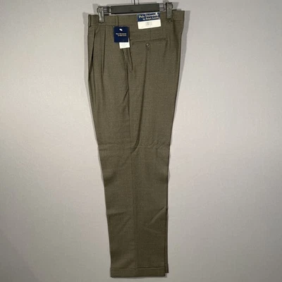 Vtg Polo University by Ralph Lauren Mens 35x32 Wool Dress Pants Hounds Tooth - Image 1 of 4