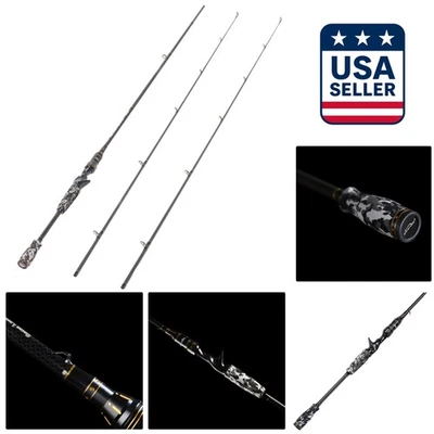 Lightweight 7' Carbon Fiber 2-Piece Casting Rod with Dual Tips for Bass Fishing - Image 1 of 4