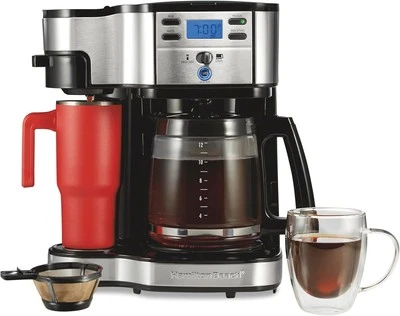 Cafetera de goteo Hamilton Beach 49980R - Olla de 12 tazas + Máquina de un solo servicio Foto 1 de 4
