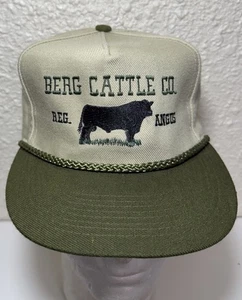 Vintage Burg Cattle Co. REG. Sombrero de Ganado Angus Cuerda Correa Trasera Sombrero Gorra de Granja Usado en Excelente Condición - Imagen 1 de 6