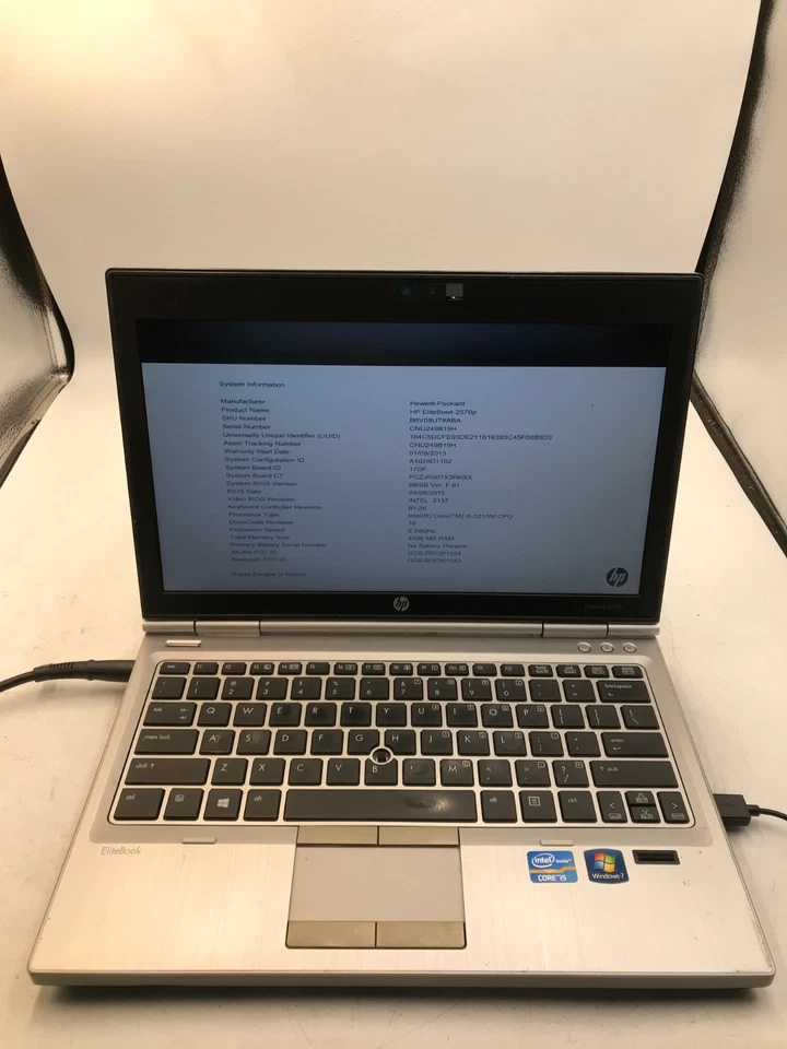 Portátil HP EliteBook 2570P Intel Core i5-3210M 2,5 GHz 12,5" - TECLADO DEFECTUOSO - MZ Foto 1 de 4