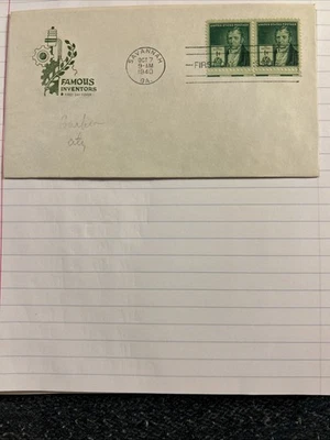 889 Famous American Inventor Eli Whitney Farnam FDC 1940 Savannah GA - Image 1 of 4