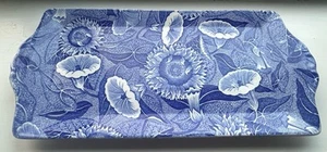 Spode Blue Room Sunflower rare Rectangular Sandwich Tray Dish Plate 13" x 6" - Picture 1 of 4