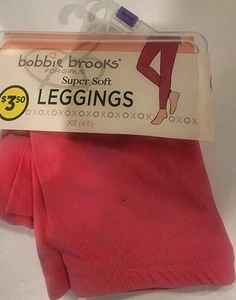 Lot of 4 NEW girls  Pink  Print BOBBIE BROOKS SUPER SOFT Legging size S 6-6x - Picture 1 of 6