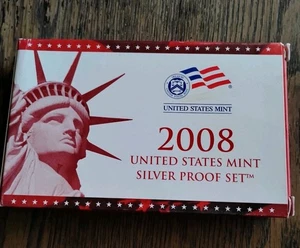 2008-S United States Mint Silver Proof Set in Original Box with COA- 14 coin set - Picture 1 of 2