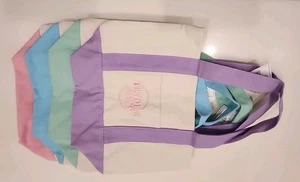 Trader Joe's Mini Pastel Canvas Tote Bag 4 Set /2 Set/Singles - Free shipping - Picture 1 of 6