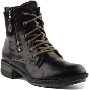 JOSEF SEIBEL Sandra 91 Mujer Cordones Botín de Piel Azul Marino Talla UK 3-8 - Imagen 1 de 12