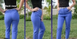 St John Baby Blue Periwinkle Spring Vibes Sz 4 Vintage Slacks Quiet Luxury - Picture 1 of 16