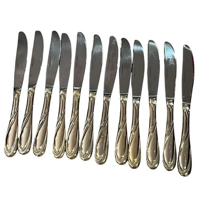 Farberware Nicole Gold 12 cuchillos chapa de oro cubiertos cubiertos Foto 1 de 3