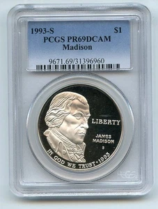 1993 S $1 Bill of Rights Silver Commemorative Dollar PCGS PR69DCAM - Picture 1 of 1