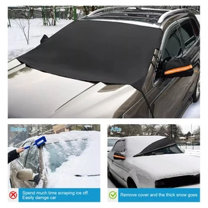 Kohree Windshield Cover for Snow Black Fits Universal Cars SUVS Trucks - Picture 1 of 8