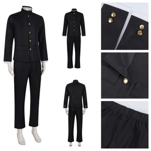 Anime Dandadan Ken Takakura/Okarun Cosplay Adult Black Top Pants school uniform - Picture 1 of 6