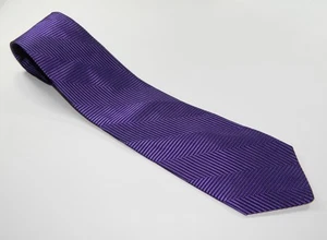 Men's GITMAN BROTHERS Silk NECKTIE Tie MADE IN USA PURPLE SOLID LINES - Picture 1 of 2