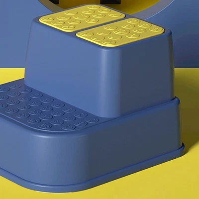 (Blau 2 Schichten) Toiletten-Tritthocker Aus Kunststoff Rutschfest Robust - Bild 1 von 4