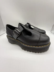 Dr. Martens Mary Jane Bethan Cuero Negro Plataforma Hebilla Planos EE. UU. Mujer’s 9 - Imagen 1 de 7