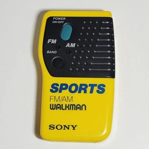 **NO Belt CLIP** SONY FM/AM Sport Walkman SRF-8 Radio Yellow Vintage Works - Picture 1 of 9