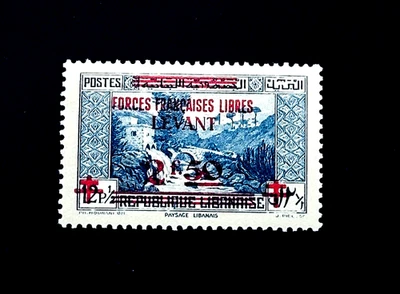 Sello FRANCIA - 1942 Fuerzas Militares Francesas Segunda Guerra Mundial LEVANT Sobreimpresión Sn M3 MLH 56 Foto 1 de 2