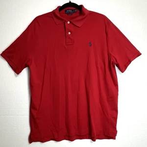 Polo Ralph Lauren Para Hombre Polo Rojo Camisa Grande Calce Clásico Cuello Manga Corta - Imagen 1 de 14