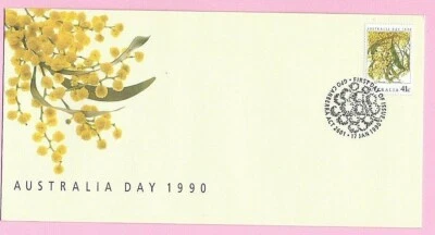 AUSTRALIA  FDC 1990 - AUSTRALIA DAY - Golden Wattle  - Shs Canberra, ACT - Image 1 of 2