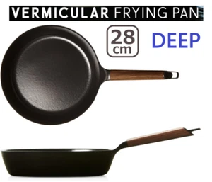 [New] Vermicular Frying Pan 28cm Deep (Depth : 6cm) FP28D-WN / Walnut From Japan - Picture 1 of 12