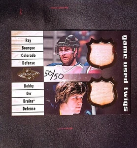 2001 UD HEROES RAY BOURQUE BOBBY ORR GAME USED TWIGS #C-BO 50/50 BOOKENED - Picture 1 of 3
