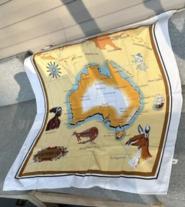 Tapiz grande para mapa de Australia recuerdo turístico algodón colorido - Imagen 1 de 9