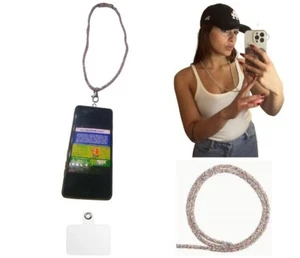 1 Collier Paillettes A2 6MM 90CM Attache Plastique Trasp. Porte Téléphone - Photo 1 sur 7
