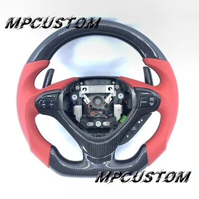 Real Carbon Fiber Steering Wheel fit For Acura TSX 2009 2010 2011 2012 2013 2014 - Image 1 of 4