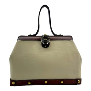 Bolso de Mano Grande de Colección Años 50 60 ZENITH Hecho a Mano Manija Superior Cartera ITALIA - Imagen 1 de 17