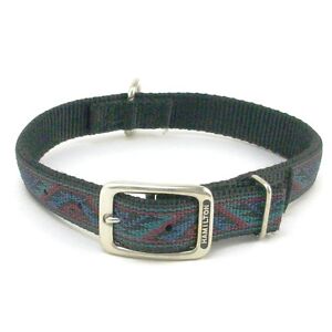 HAMILTON ST Nylon Dog Collar, 22" x 1", Black with Southwest Overlay