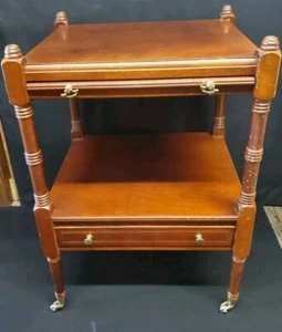 Vintage Bombay Company 2-Tier Side End Table W/ Drawer Traditional Regency - Picture 1 of 13